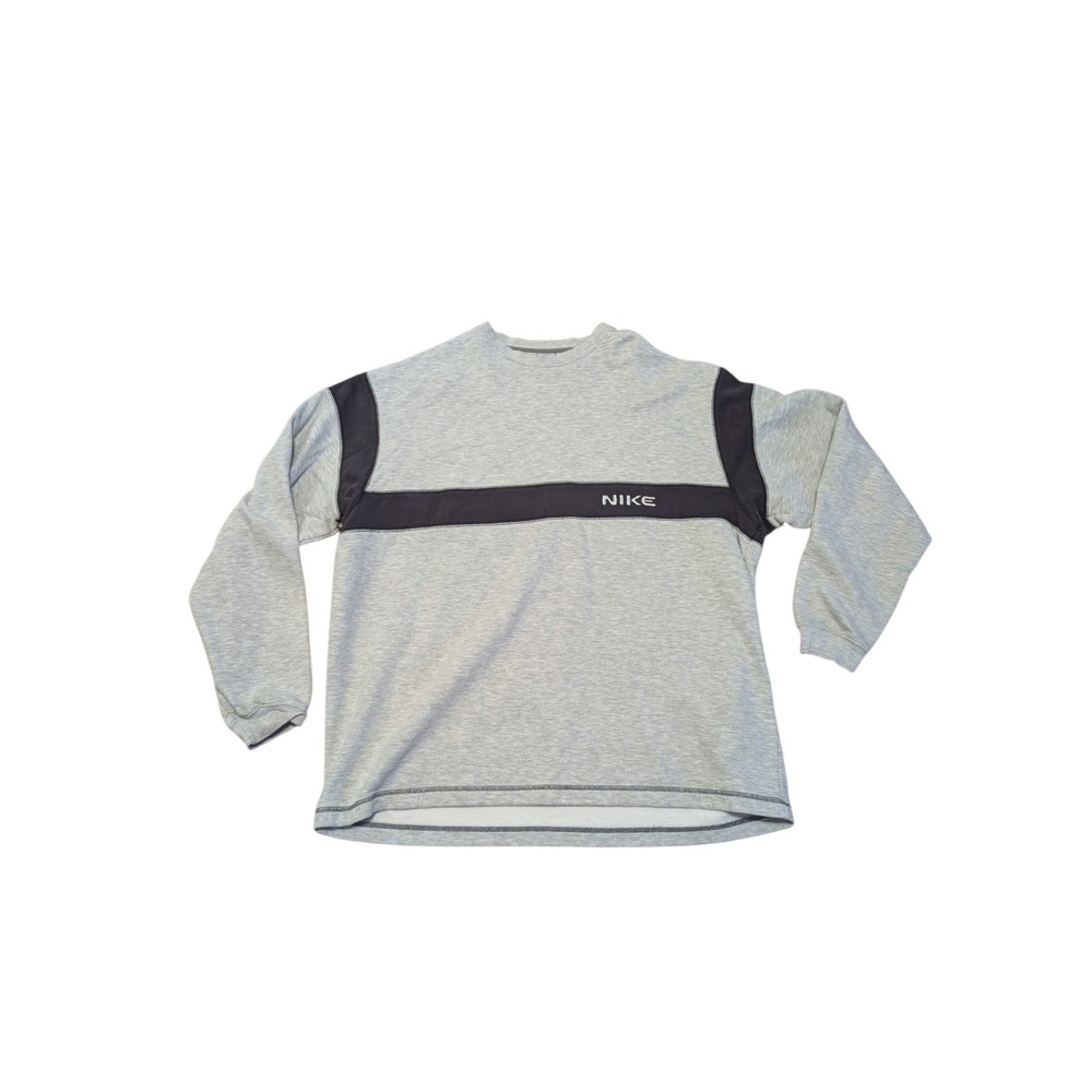 Vintage Nike Sweater Embroidered Logo Sweatshirt Size XXL Grey Jumper Crewneck